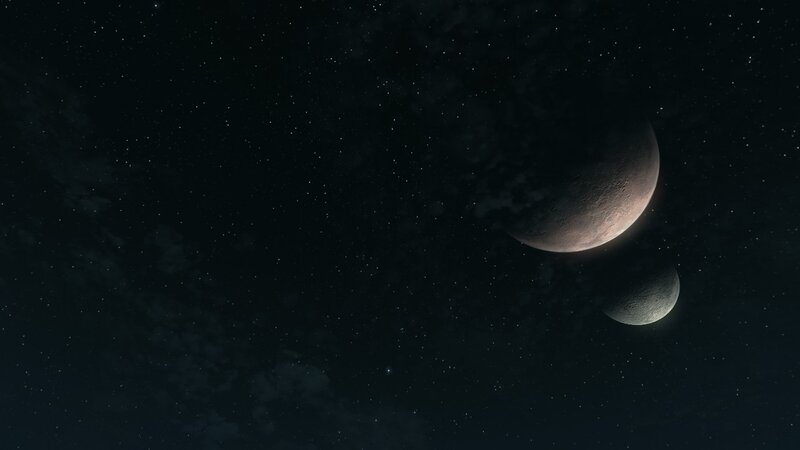 Two moons in space