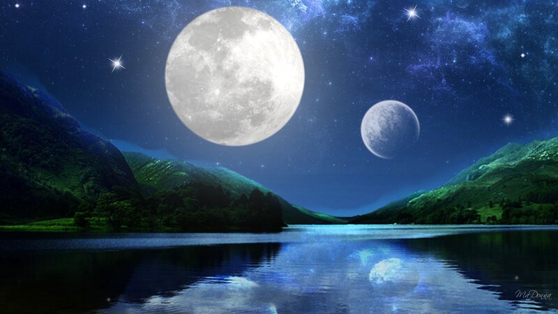 Two Moons over Lake