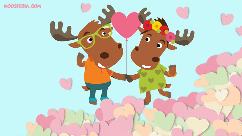 Two Moose Characters — Pink