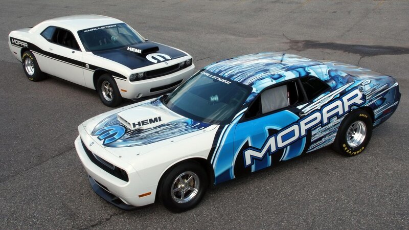 Two Mopar Challenger cars