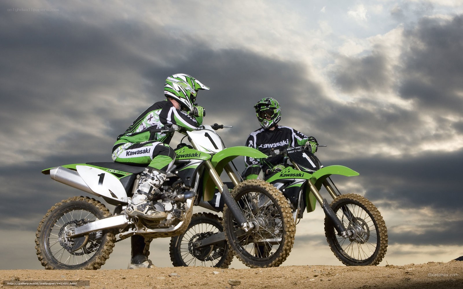 Two motocross riders on bikes