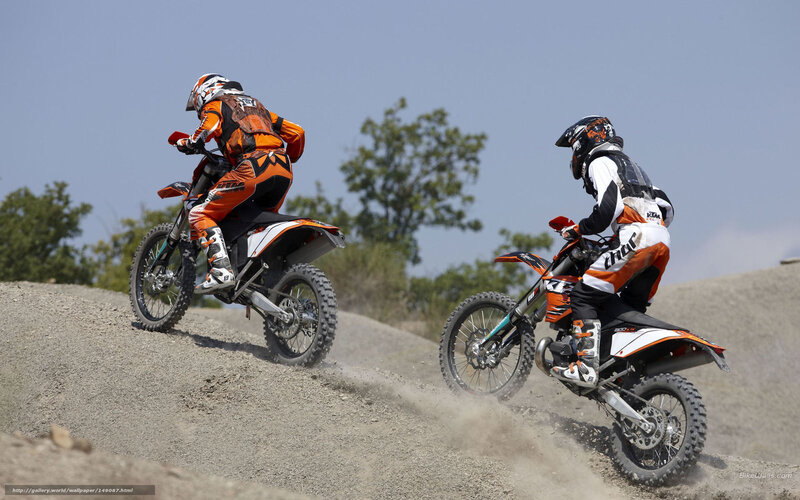 Two Motocross Riders — Orange