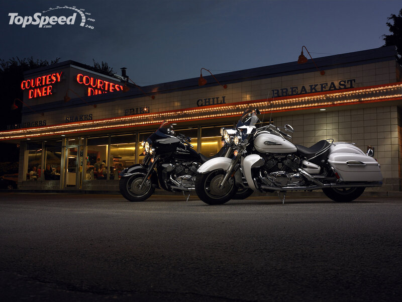 Two Motorcycles at Diner