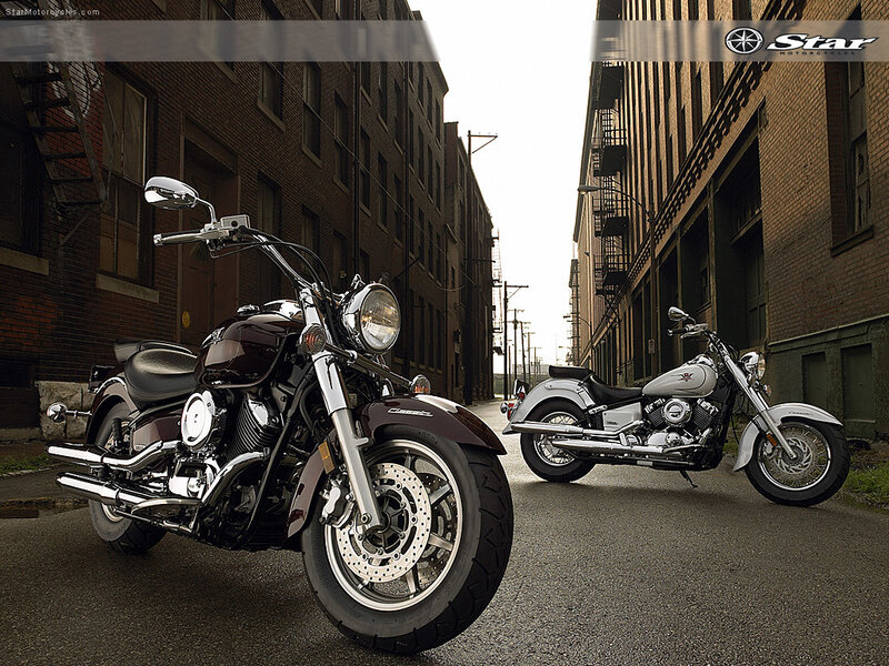 Two motorcycles in an alley