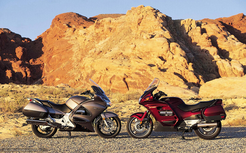 Two motorcycles in desert