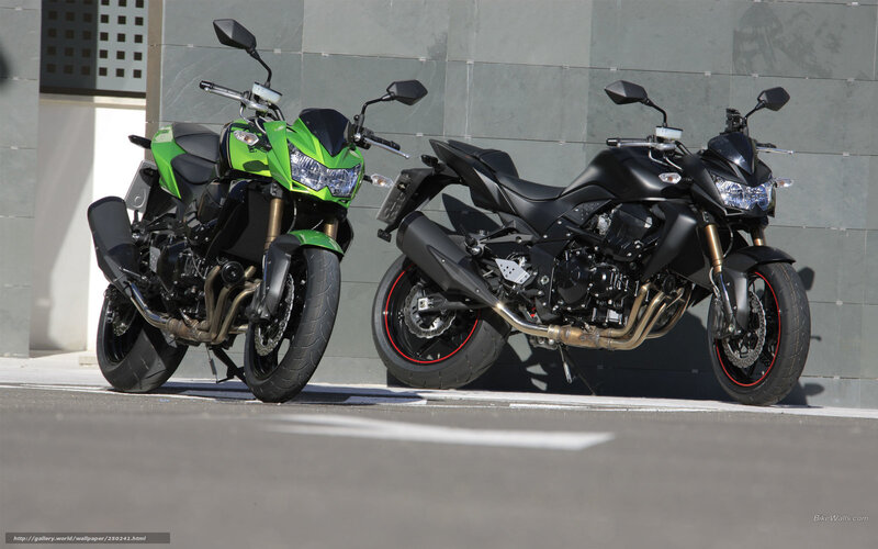 Two Motorcycles Parked — Black, Neutral