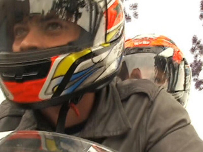 Two motorcyclists on a ride