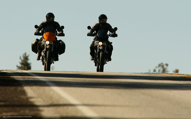 Two Motorcyclists on Road — Gray