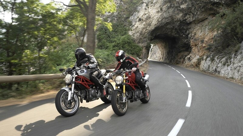 Two Motorcyclists on Road — Red, Dynamic, Afternoon, Photograph, Motorcycles, Tunnel