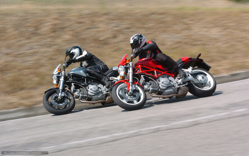 Two Motorcyclists on Road — Red