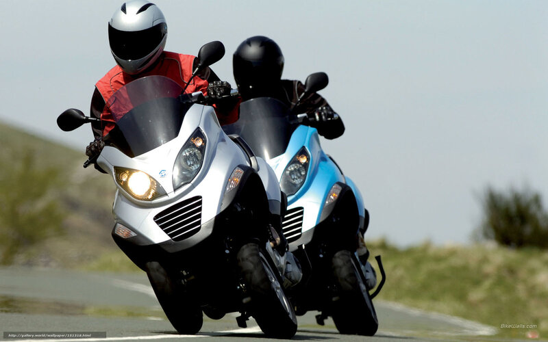 Two Motorcyclists on Road — Silver