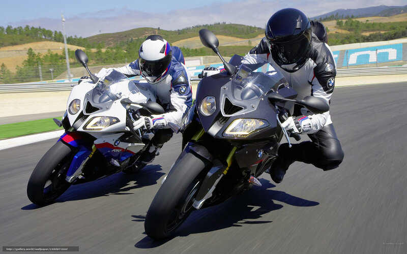 Two Motorcyclists on Track — Black