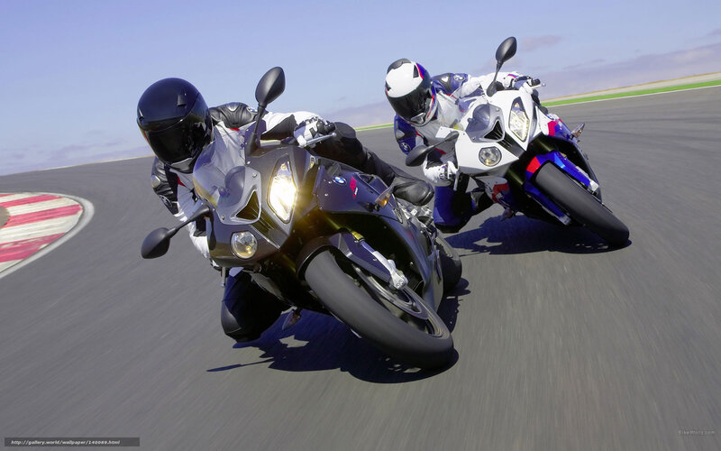 Two Motorcyclists on Track — Gray