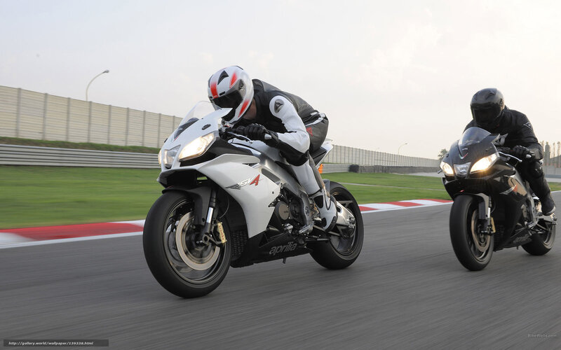 Two Motorcyclists on Track — White, Dynamic, Afternoon, Photograph