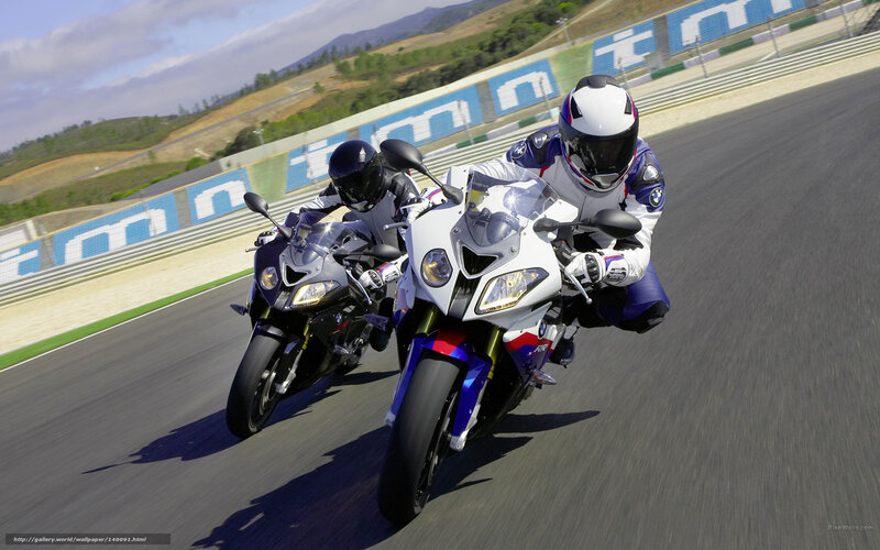 Two Motorcyclists on Track — White, Dynamic, Afternoon