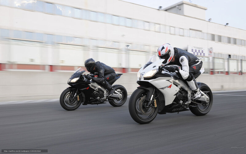 Two Motorcyclists on Track — White