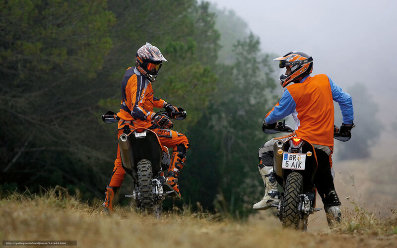 Two Motorcyclists on Trail