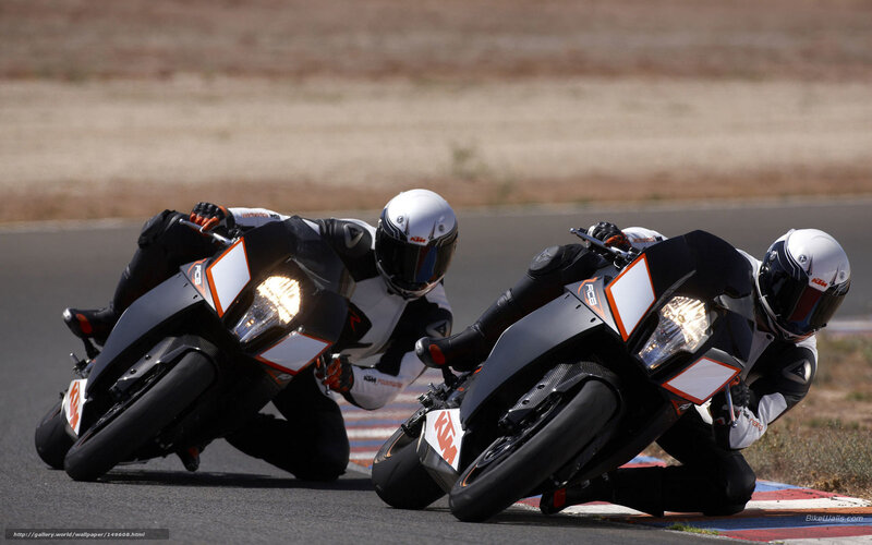 Two Motorcyclists Racing — Black