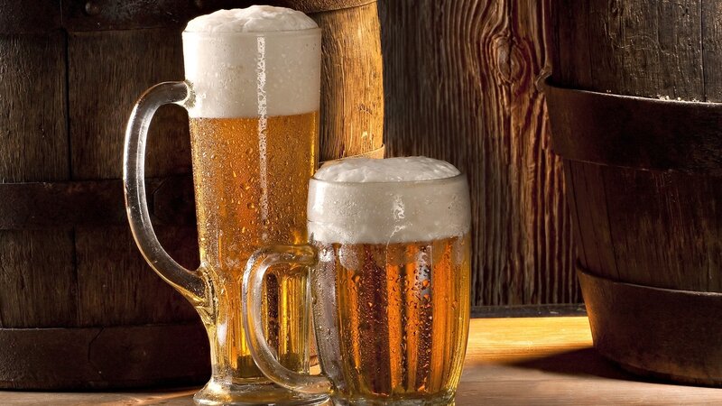 Two Mugs of Beer — Brown, Dramatic, Photograph, Mug