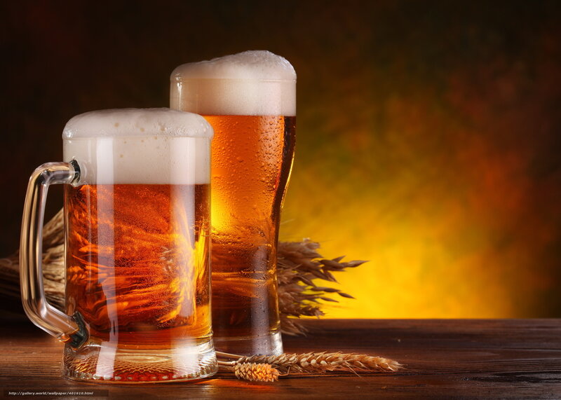 Two Mugs of Beer — Brown, Warm