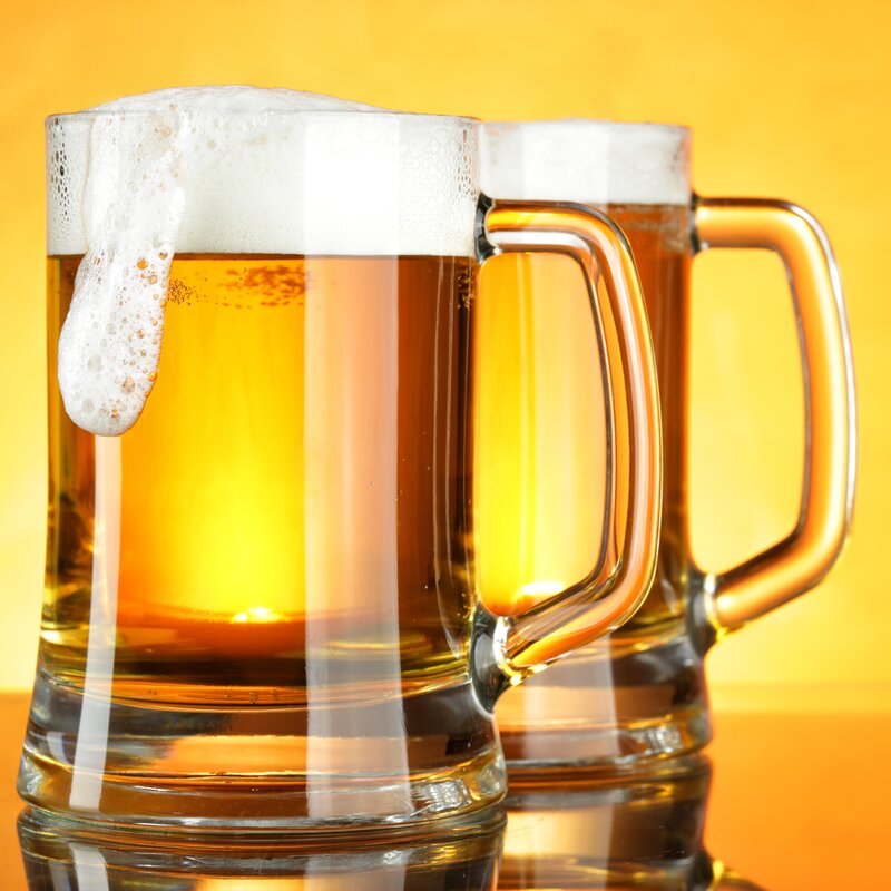 Two mugs of beer
