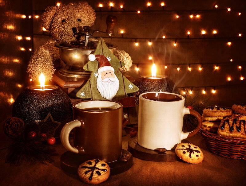 Two Mugs of Hot Cocoa