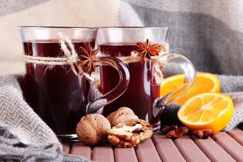 Two Mugs of Mulled Wine — Brown
