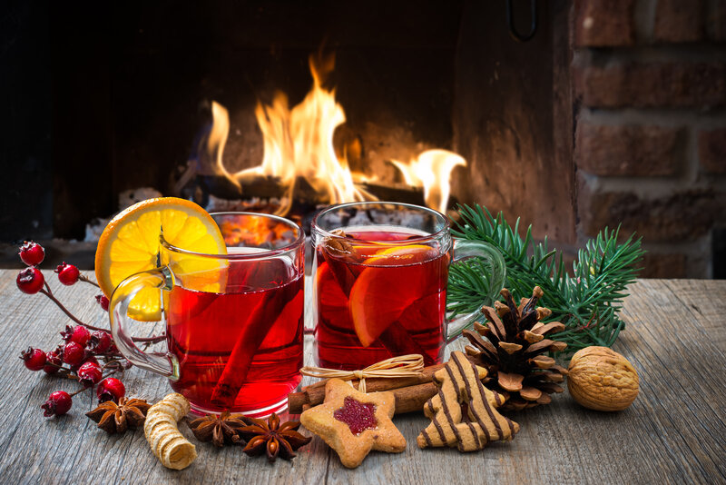 Two Mugs of Mulled Wine — Red