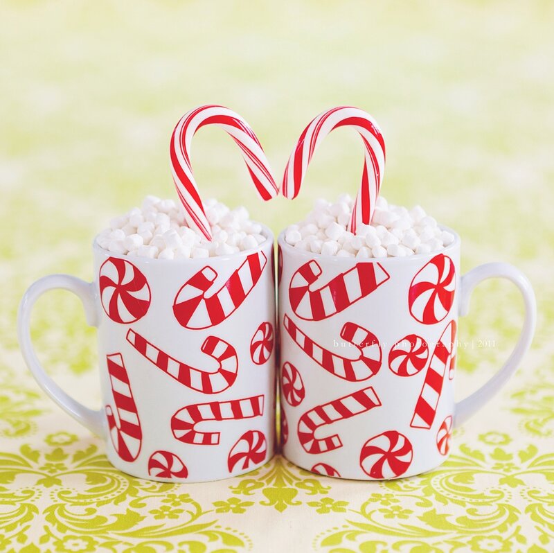 Two Mugs with Candy Canes