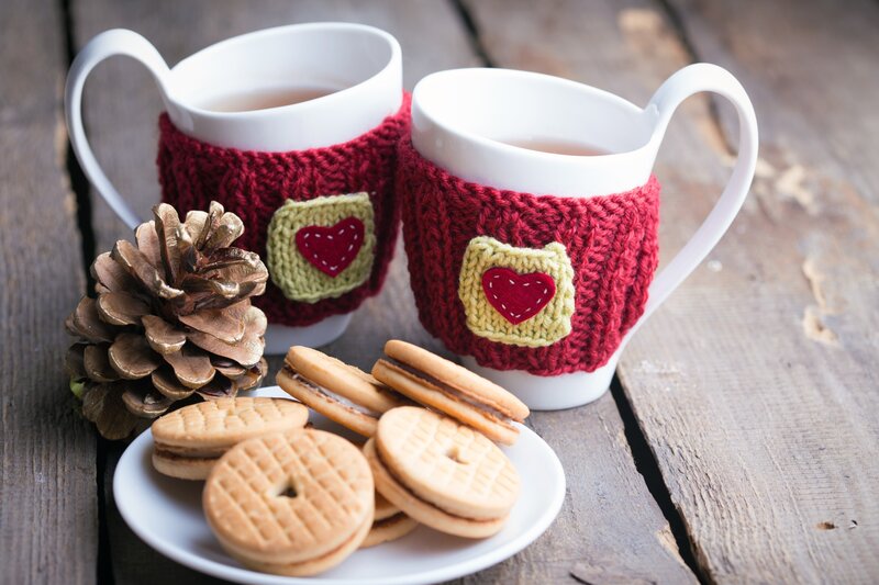 Two Mugs with Cookies