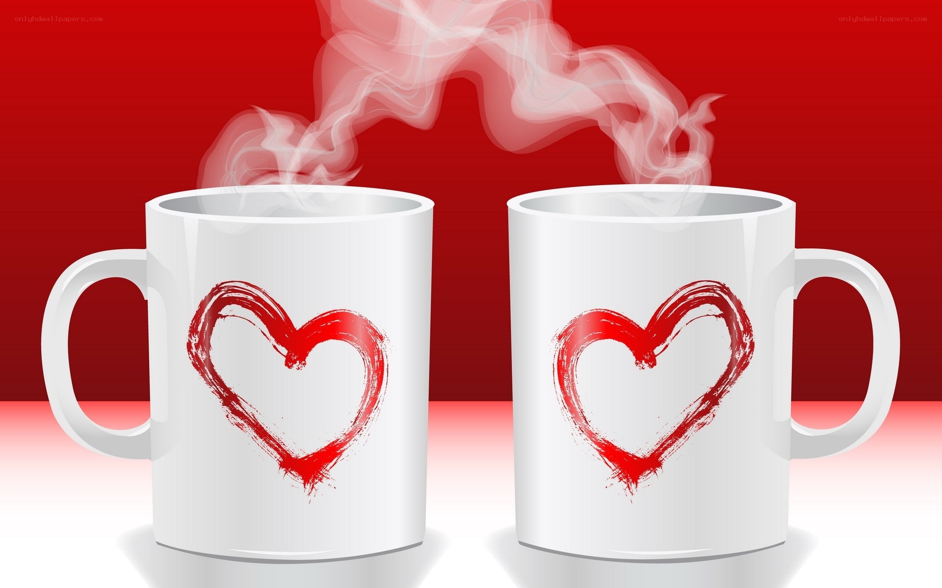 Two mugs with heart design