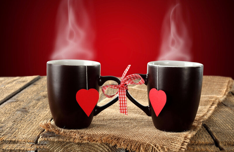 Two Mugs with Heart Tags