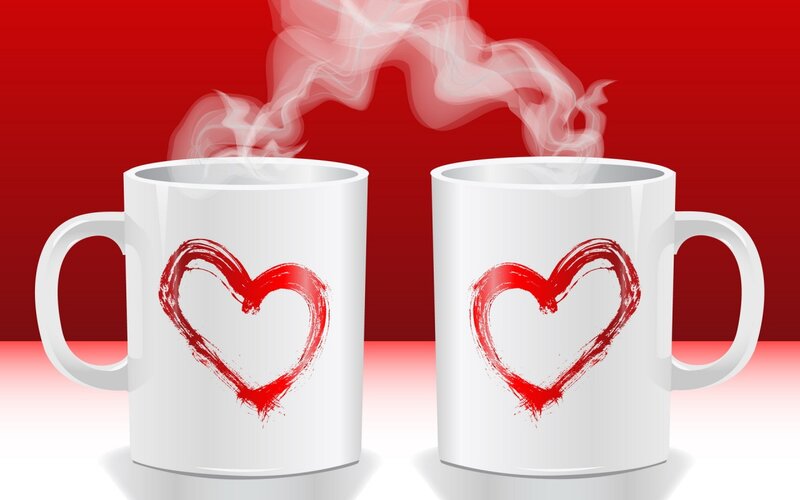 Two Mugs with Hearts