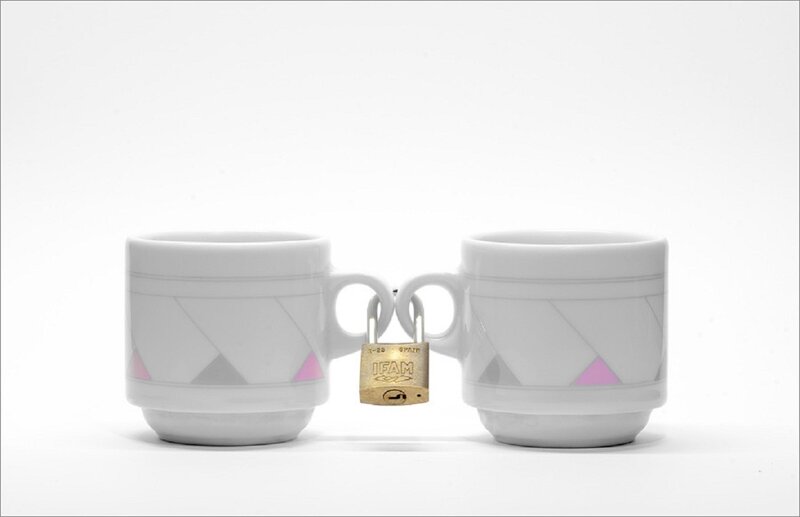 Two Mugs with Padlock