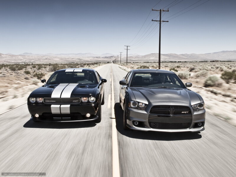 Two Muscle Cars — Black, Dramatic