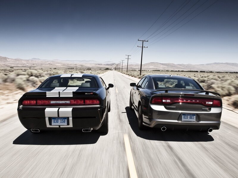 Two Muscle Cars — Black