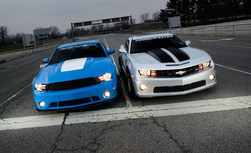 Two Muscle Cars — Blue
