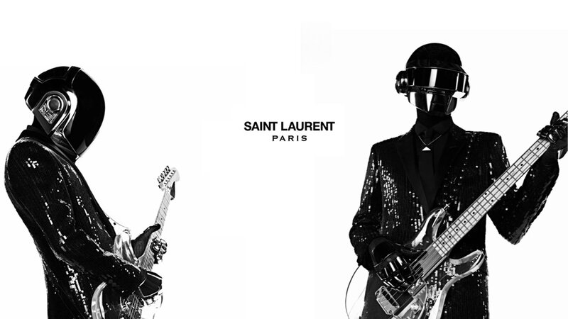 Two Musicians in Helmets — Black, Dramatic, Photograph, Guitars
