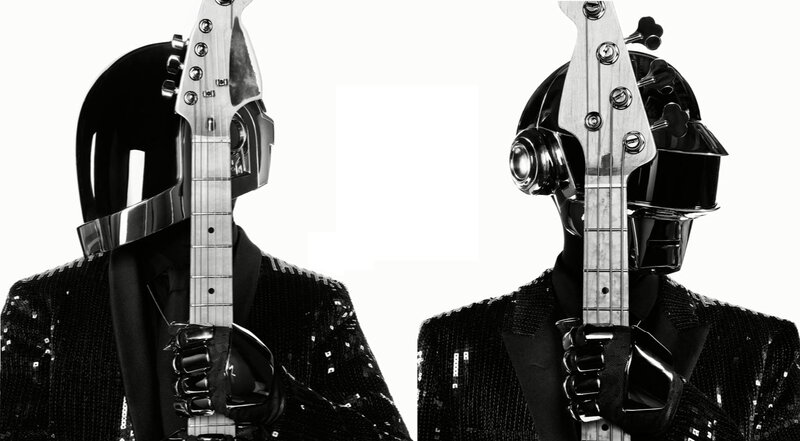 Two Musicians in Helmets