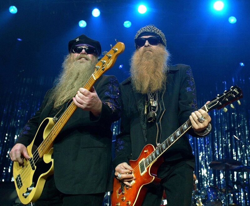 Two Musicians on Stage — Blue, Energetic, Photograph