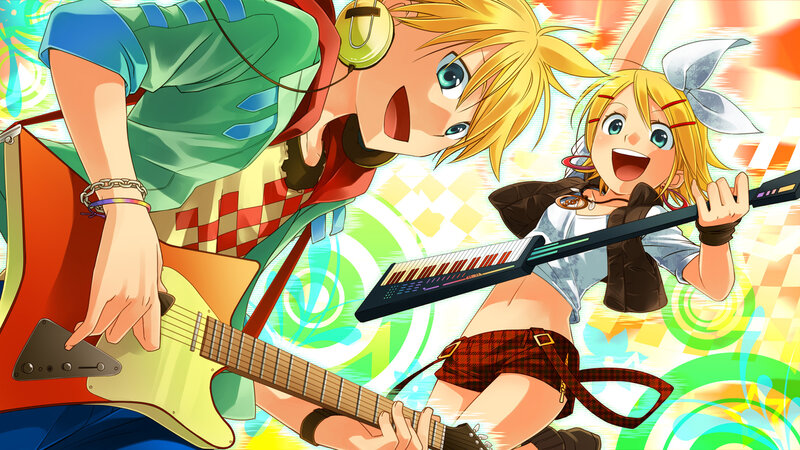 Two Musicians Playing Instruments — Yellow