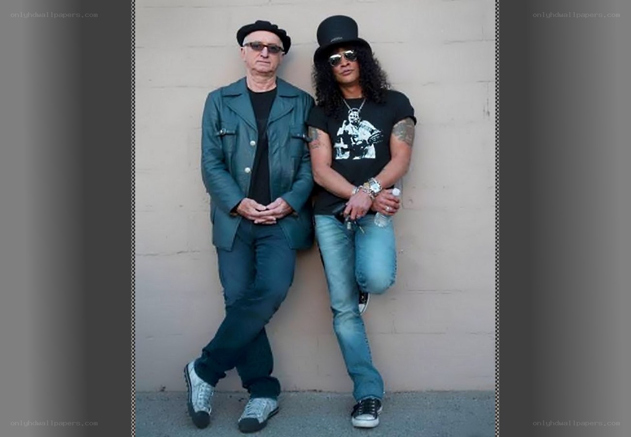 Two musicians posing together