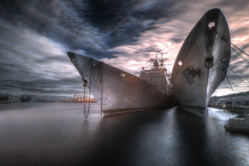Two Naval Ships Docked