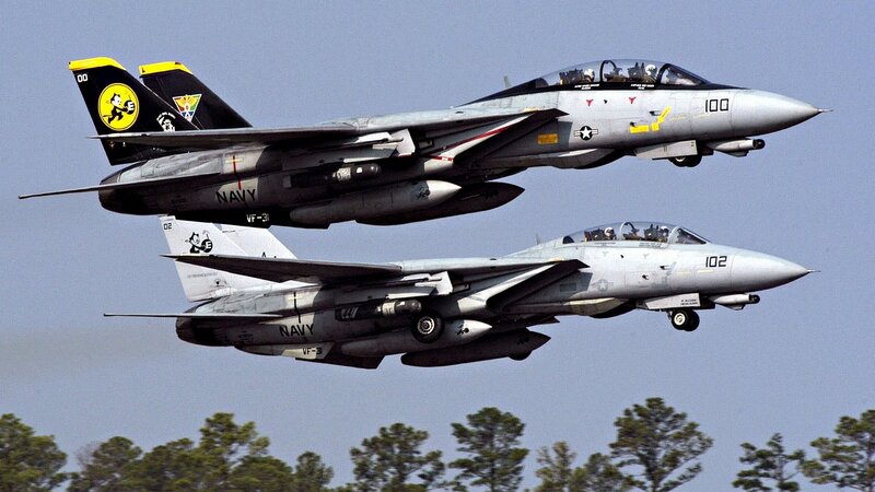 Two Navy Fighter Jets — Gray, Dynamic