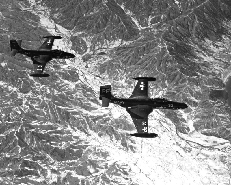 Two Navy Jets Flying