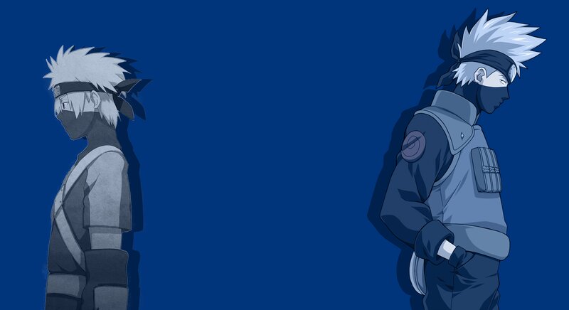 Two Ninja Characters — Blue, Serious