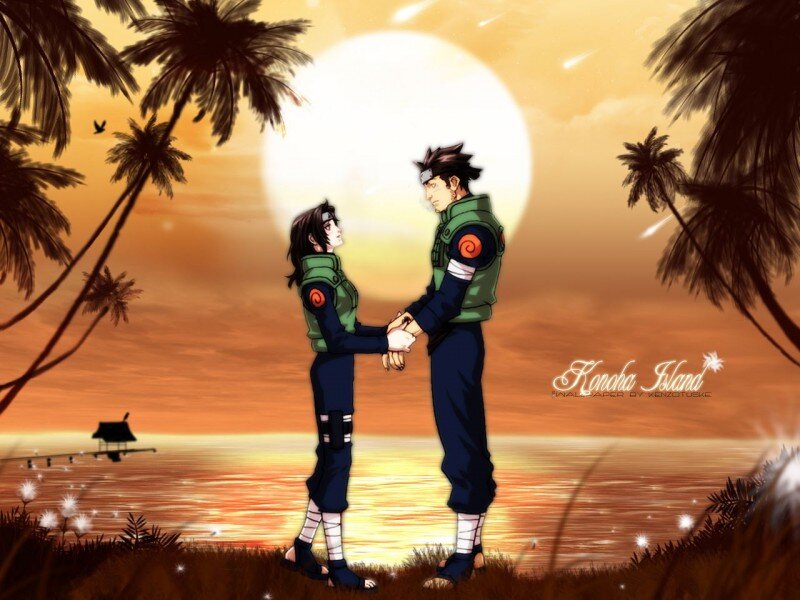 Two Ninja Characters Holding Hands