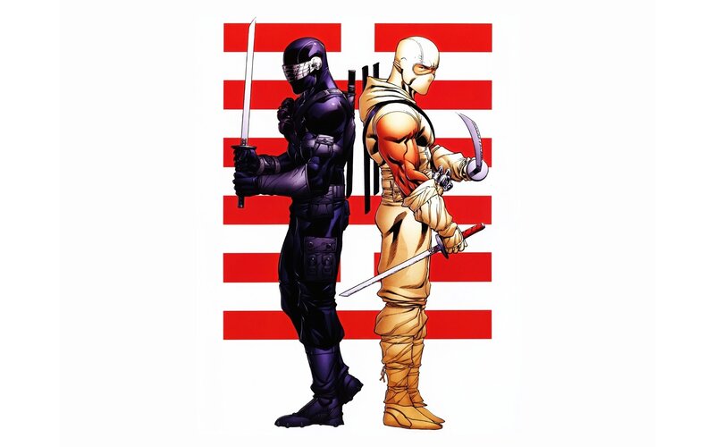 Two Ninja Characters — Red, Dramatic