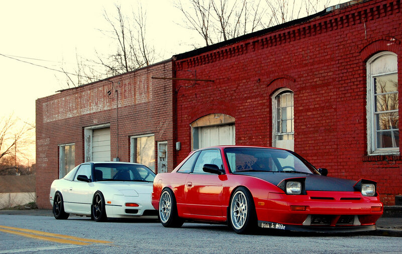 Two Nissan Silvia cars parked