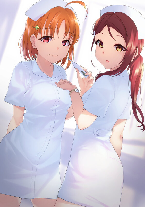 Two Nurses in Uniform — White